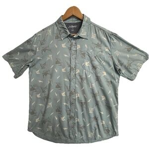 Stillwater Supply Company Button Up Shirt Men's L Swordfish Fish 100% Cotton